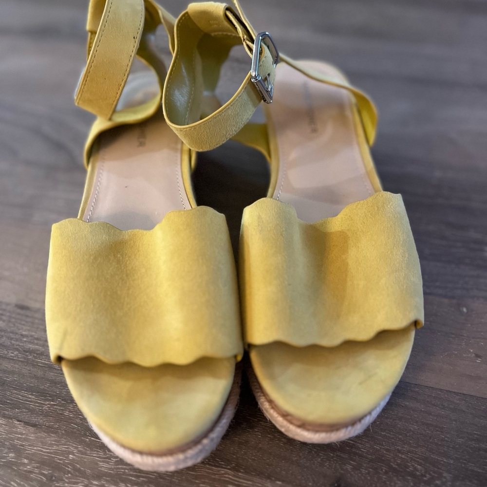 Marc Fisher Yellow Scalloped Sandals